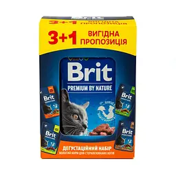 Корм вологий Brit Premium для стерилізованих котів 3+1