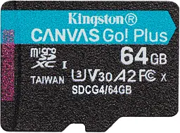 Карта памяти Kingston 64GB microSDXC class 10 UHS-I U3 A2 Canvas Go Plus