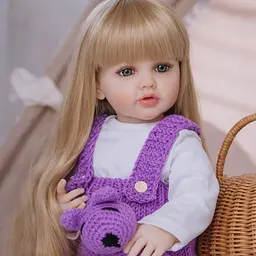Реалістична Кукла Реборн 55 см повністю вінілова Doll Reborn Baby Born К0100317 - мініатюра 2