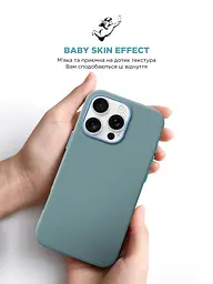 Силиконовый чехол для Apple iPhone 16 Pro, ICON2 Case, голубой, противоударный, панель, защита всего корпуса, матовая поверхность Soft Touch, выступает над дисплеем, совместим с защитными стеклами и пленками, с микрофиброй, ArmorStandart (ARM79639) - мініатюра 7