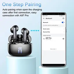 Бездротові Bluetooth навушники 5.3 з ENC, LED-дисплеєм та автономністю до 40 год - мініатюра 2
