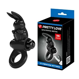 Ерекційне кільце Pretty Love Exciting Ring, чорне PRETTY LOVE BI-210245 103654 - мініатюра 2