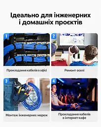 Кліщі для обтискання й різання та зняття ізоляції UGREEN NW304 кримпер для роз’ємів 8P/6P/4P RJ45 RJ11/RJ12 RJ9/RJ10 для плоских і круглих дротів зачищення дротів діаметром до 10 мм нековзні руків’я з м’якої гуми із захисним упором для руки механізм зменшення зусилля натискання чорні (35971) - мініатюра 15