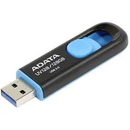 Флеш-накопичувач Adata Flash 128Gb USB 3.2 UV 128 Black/Blue (AUV128-128G-RBE) - мініатюра 3