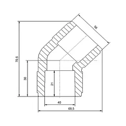 Кутник PPR Blue Ocean 40, 45° SD00009964 - мініатюра 1