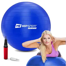 Фітбол Hop-Sport 75см синій + насос 2020 - мініатюра 3