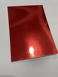 Картон кольор. A4 одностор. 3арк. дзеркальний,червоний NPT-001/4411/Мандарин/(50)