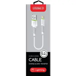 Дата кабель USB 2.0 AM to Lightning 0.2m CBFLEXL0 white Intaleo (1283126487439) - мініатюра 2