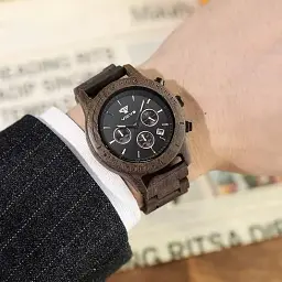 Стильний чоловічий наручний годинник Vicvs WX-032 Дерев'яний годинник із кварцовим механізмом - мініатюра 4