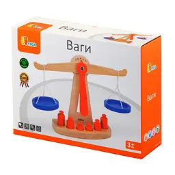 Навчальні ваги Viga Toys 50660 с гирями дерев'яні - мініатюра 2