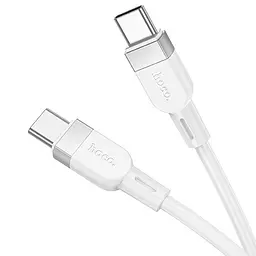 Дата кабель Hoco X109 Energy silicone Type-C to Type-C 60W (1m) White - мініатюра 3