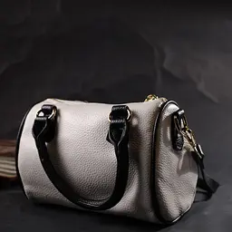 Жіноча сумка барильце з темними акцентами Vintage 22352 біла - мініатюра 9