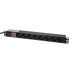 Блок розеток Trinix TRX-PDU/8M-16А Black для комутаційної шафи 19" на 8 розеток, з вимикачем (25-00110)