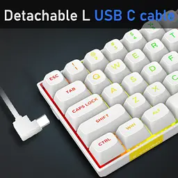 Ігрова магнітна клавіатура E-Yooso HZ-68 / Pink Magnetic Switch / RGB / 8К / Hall Switch / White - мініатюра 7
