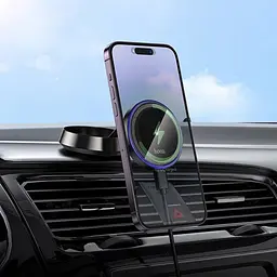 Автотримач Hoco HW33 магнітний з бездротовою зарядкою metal grey - мініатюра 5