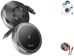 Зарядний бездротовий HOCO CQ18 Flash 2-in-1 Magnetic + iWatch (з висувним кабелем) сірий - мініатюра 3