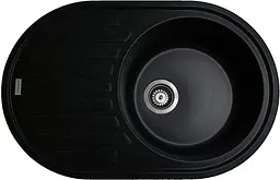 Кухонна мийка Adamant ELLIPSIS антрацит 765x495x200 мм, з крилом 76,5 см