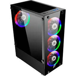 Корпус 1stPlayer Rainbow V2-A-4R1 Color LED Black [101562] - мініатюра 2