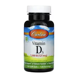 Вітамін D 5000 IU Carlson Laboratories (Vitamin D) - 120 софтгелів