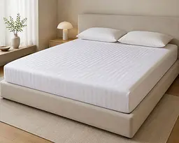 Простирадло на резинці LARA бязь-страйп біле dp11019 160х200х25