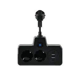 Мережевий фільтр-розгалужувач SNAILS 2 розетки LED 4 USB 8 см, чорний
- мініатюра 8
