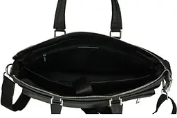 Чоловіча сумка-портфель Tiding Bag шкіряна Чорна - мініатюра 4