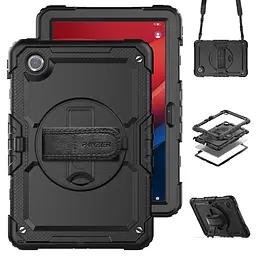 Протиударний захисний чохол для планшета Lenovo Tab M11 TB330, Panzer, чорний, силікон + полікарбонат, накладка з підставкою і ремінцем на плече, з посиленими кутами, 360°, ArmorStandart (ARM82524) - мініатюра 4