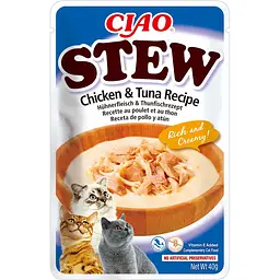 Пауч Inaba Ciao Stew для котів тушкована курка з тунцем, 40 г