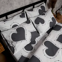 Набір наволочок Moon&Star Бязь Gold Люкс Grey Love 70х70 см 2 шт - мініатюра 2