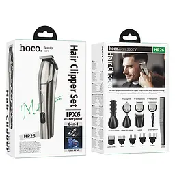 Машинка для стрижки HOCO HP26 600 mAh. IPX6. Multi-function electric clipper grooming set Metal Gray (6942007672771) - мініатюра 2