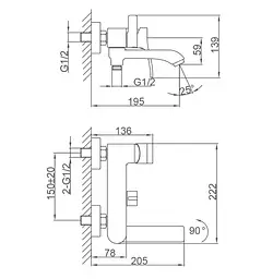 Змішувач для ванни Frap F3275-19 - мініатюра 6