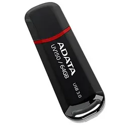 USB флеш накопичувач ADATA 64GB UV150 Black USB 3.0 (AUV150-64G-RBK) - мініатюра 2