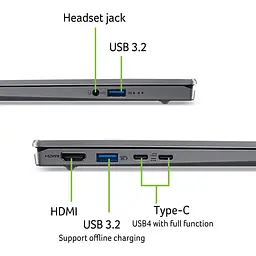 Ноутбук ACER Swift Go 14 AI OLED SFG14-64-R4ZJ, AMD Ryzen AI 7 350 до 5GHz, 14" WUXGA, 16GB, SSD 1TB, AMD Radeon 860M, Windows 11 Home - мініатюра 12