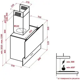 Витяжка Perfelli DNS 6602 BL LED - мініатюра 8