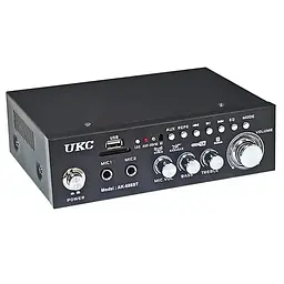 Підсилювач звуку UKC AK-688BT Bluetooth Караоке 2-канальний 2x30W Black