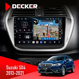Штатна магнітола Suzuki SX4 2013-2021 Decker D9-011 4x64, DSP, 4G, 360 Decker (НФ-00006453)