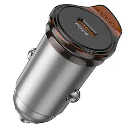 Автомобільний зарядний пристрій Hoco NZ16 Type-C PD 30W metal grey - мініатюра 4
