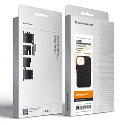 Карбоновый чехол для Apple iPhone 17, LikeCarbon2 SE MagCase, черный, тонкий защитный чехол-панель из поликарбоната с магнитами N52, MagSafe, противоударный, совместим с беспроводной зарядкой, приподнятые края для защиты камеры, ArmorStandart (ARM89160) - мініатюра 8