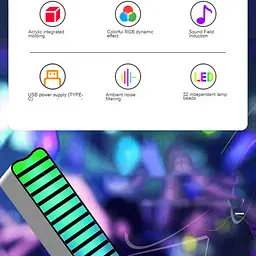 Настільна LED лампа RGB 5V Single Panel Bluetooth USB interface with app Black - мініатюра 3