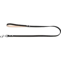 Повідець для собак Collar, подвійний, з прошивкою, шкіряний, 122х1,6 см, чорний - мініатюра 2