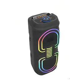Портативна бездротова Bluetooth колонка акумуляторна 2x10 Вт FM-радіо міні валіза з RGB LED підсвічуванням 20W 39x16x16см UKC MS-3640BT