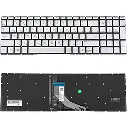 Клавіатура для ноутбука HP (250 G7, 255 G7 series) ukr, silver, без фрейма, підсвічування клавіш(оригінал)