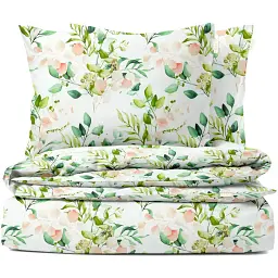 Комплект постільної білизни Cosas полуторний без простирадла FLORAL LEAVES 160 x 220 см (FoliageGreenBudRose_160_2)