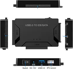 USB 3.0 адаптер Aicharynic SATA/IDE для HDD та SSD 2.5"/3.5" - мініатюра 3