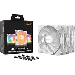 Комплект вентиляторів Be quiet! LIGHT WINGS LX 120mm PWM high-speed білий в комплекті 3 шт.(BL125) (BL125) - мініатюра 4