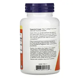 Натуральна добавка NOW Castor Oil 650 mg, 120 капсул - мініатюра 3