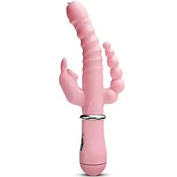 Потрійний вібратор (Кролик) Babydoll Подвійний Рожевий 2001-1 - мініатюра 2