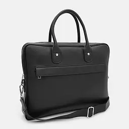 Чоловіча сумка Borsa Leather K117611bl-black 40х31х7 см Чорний - мініатюра 2