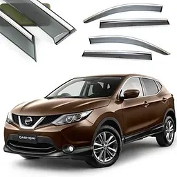Дефлектори вікон вітровики Benke для Nissan Qashqai 2014- (J11) Хром Молдинг Із Нержавіючої Сталі 3D