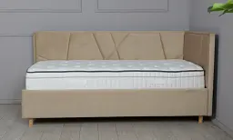 Підліткове ліжко Нео бежеве 90x200 правостороннє з підйомним механізмом - мініатюра 3